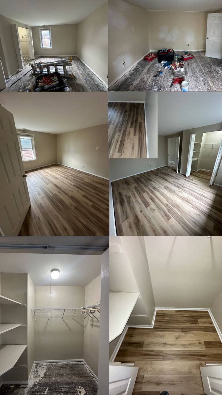 Before and after flooring project